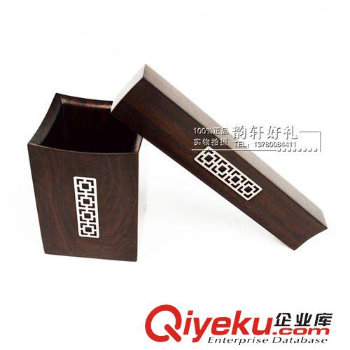 黑檀木 創(chuàng)意教師節(jié)商務(wù)辦公實(shí)用擺件定制gd黑檀木鎮(zhèn)紙筆筒套裝送恩師原始圖片3