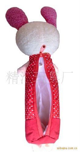 手機座，筆筒， 毛絨筆袋，卡通筆袋，毛絨兔仔玩具筆袋原始圖片2
