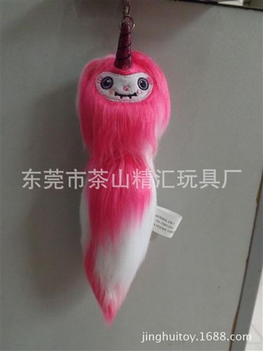手機(jī)掛件,掛飾 迷你長毛絨掛件，七彩毛絨掛件，掛件，小飾品掛件廠家訂制原始圖片2