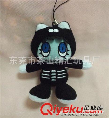 工藝品，禮品，布藝禮品公仔 毛絨精品掛件 8CM黑色卡通小公仔飾品掛件 包包配飾原始圖片3