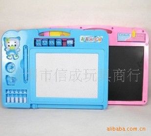 寫字板/彩泥/蠟畫/彩筆 300元起混批早教學習教具A+Bzp晶晶大號雙面寫字板磁性畫板原始圖片2