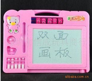 寫字板/彩泥/蠟畫/彩筆 300元起混批早教學習教具A+Bzp晶晶大號雙面寫字板磁性畫板原始圖片3
