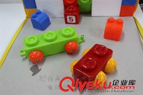 積木玩具 300元起混批發趣味三佳火車風車智力玩具百變夢幻積木 大號63PCS原始圖片2