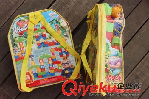 積木玩具 益智玩具小額批發(fā) 百變積木手提袋裝 卡通豬豬俠積木40PCS原始圖片3