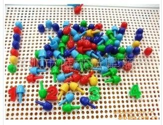 串珠/插珠/拆裝玩具 小額玩具混批發(fā)智力 百變巧巧蘑菇釘插板拼圖插孔組合拼插324粒原始圖片2
