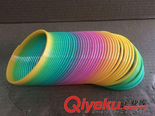 彩虹圈/魔方/魔條玩具 疊疊樂智力彈力圈塑料彈簧圈會爬樓梯的彩虹圈1盒14個 小額批發原始圖片2