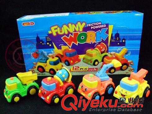 慣性車/滑行玩具 小額300元起混批發(fā)熱銷品20108慣性工程車卡通帶微動作 1盒12只裝原始圖片3