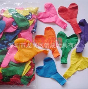 充氣動物/球玩具 小額300元起混批發(fā)裝飾氣球心型氣球心形球混色心形汽球95個/1包原始圖片2
