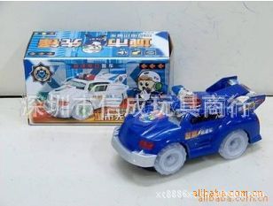 電動玩具 小額電動玩具批發(fā) 自動開門警車 萬向閃光音樂 塑膠玩具原始圖片3