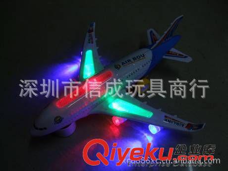 電動玩具 小額300元起混批發(fā)電動萬向飛機空中巴士A380閃光電動客機中號161原始圖片3