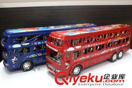 慣性車/滑行車玩具 小額玩具混批發(fā)力控慣性大號 卡通雙層慣性巴士 2色混裝 美猴圖案