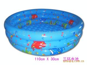 嬰兒浴盆/Baby tub 90*30cm三環(huán)充氣 游泳水池 家庭水池 寶寶戲水池