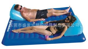 水上樂園/Water park 外貿(mào)貨源 美觀大方單人腳踏充氣水上充氣床 水陸兩用帶枕空氣墊