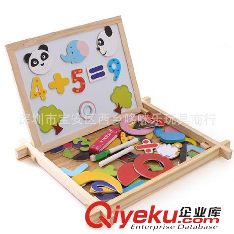 電動/慣性產品 兒童磁性小畫板可擦益智玩具 1歲-3歲畫板兒童精品木質套裝畫板原始圖片2