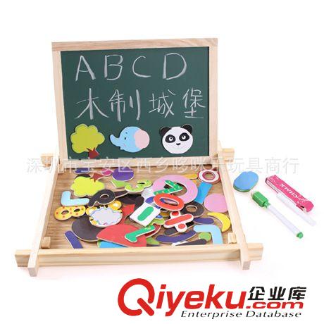 其他 兒童磁性小畫板可擦益智玩具 1歲-3歲畫板兒童精品木質套裝畫板