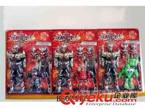 動漫玩具新品暢銷 供應會發光四色鐵甲人+發音大槍+自粘貼紙 動漫玩具 人物類原始圖片2
