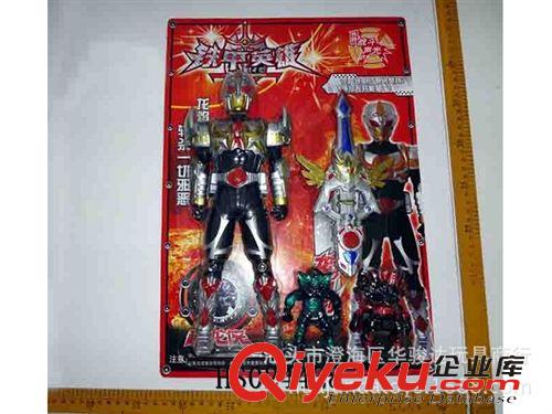 動漫玩具新品暢銷 供應會發光四色鐵甲人+發音大槍+自粘貼紙 動漫玩具 人物類原始圖片3