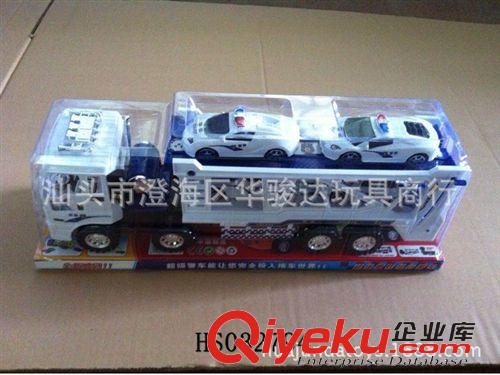 慣性類(lèi) 慣性拖頭警車(chē)載4只警車(chē) 仿真慣性車(chē) 慣性玩具車(chē) 慣性卡通玩具車(chē)