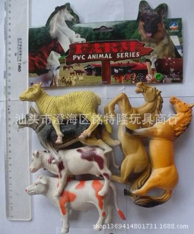 搪膠玩具 創(chuàng)意廣告贈品 新款仿真恐龍模型玩具 家禽動物(6只6寸混裝)原始圖片2