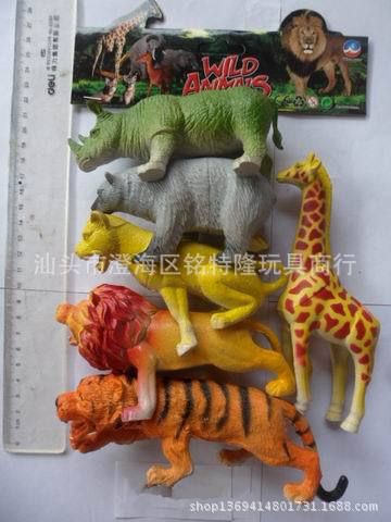 搪膠玩具 價真貨實 新奇特搪膠動物 恐龍動物(12只6寸混裝) 全網(wǎng){zd1}價玩具