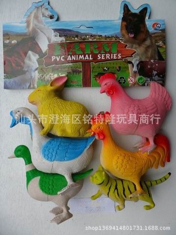 搪膠玩具 廠家供應(yīng) 仿真動物 野生動物(12只4寸帶草樹混裝) 新奇特贈品