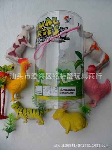 搪膠玩具 價(jià)真貨實(shí) 廠家直銷搪膠動(dòng)物 家禽動(dòng)物（6寸帶草樹） 新奇特贈(zèng)品