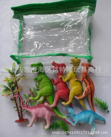 搪膠玩具 {zx1}爆款熱賣(mài) 新款仿真恐龍模型玩具 恐龍動(dòng)物(6只6寸混裝)