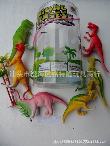 搪膠玩具 價真貨實 地攤熱賣玩具 野生動物(6只6寸混裝) 印刷logo玩具