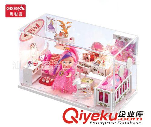 聲控玩具 DIY娃娃屋（自裝）聲控音樂燈光木質(zhì)拼裝圣誕房屋帶公仔和鹿原始圖片2