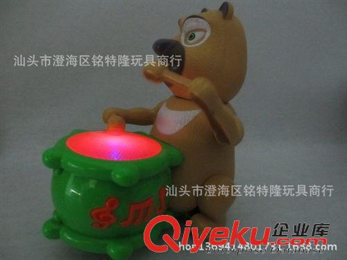 打鼓玩具 廠家直銷電動(dòng)燈光音樂打鼓 熊出沒打鼓 電動(dòng)打鼓 爸爸去哪兒 玩具原始圖片2