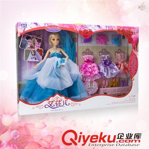 芭比,公仔類玩具 艾芘兒婚紗娃娃換裝套裝（真眼+全身活動12關節）女孩過家家玩具原始圖片2