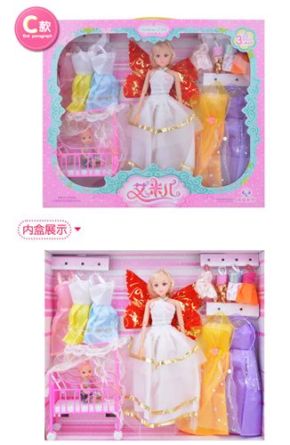 芭比,公仔類玩具 艾芘兒39CM芭比娃娃（12關(guān)節(jié)）女孩過家家gd豪華玩具套裝禮盒原始圖片2