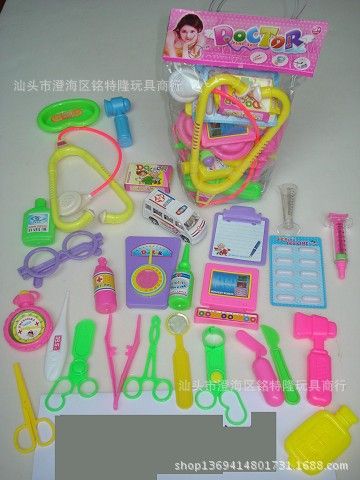 過家家玩具 供應(yīng)塑料醫(yī)具 環(huán)保md塑料 過家家18件套 模擬小醫(yī)生 蒙牛贈(zèng)品