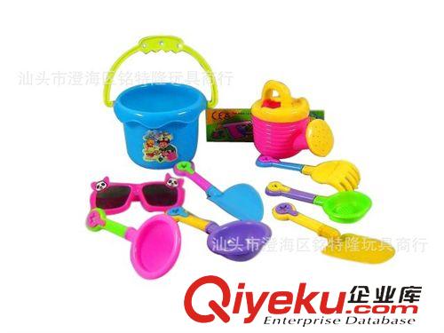 夏天玩具 夏日熱銷 沙灘戲水 沙灘工具組合(6件莊) 帶墨鏡沙灘車原始圖片2