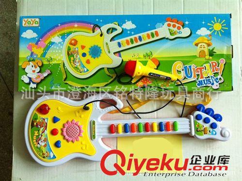 樂器類玩具 音樂燈光吉他帶麥克風 電子吉它 兒童樂器玩具益智動手 互動玩具原始圖片2