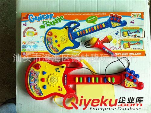樂器類玩具 音樂燈光吉他帶麥克風 電子吉它 兒童樂器玩具益智動手 互動玩具原始圖片3