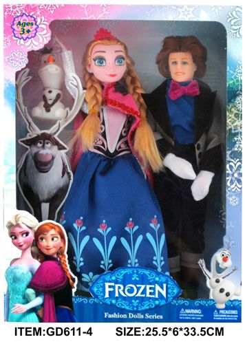 芭比娃娃 frozen 11寸6關節冰雪奇緣大冒險elsa Anna 發聲雪人 芭比娃娃原始圖片3