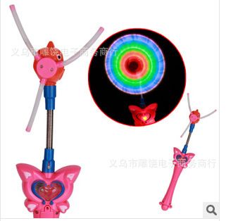 閃光棒 2014tj直銷小魔仙電動小丑魚風車/閃光玩具    地攤玩具批發