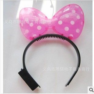 閃光掛飾 新款發(fā)光蝴蝶結(jié)發(fā)夾，米妮頭箍，閃光fk演唱會圣誕派對用品原始圖片2