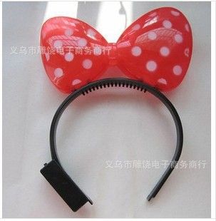 閃光掛飾 新款發(fā)光蝴蝶結(jié)發(fā)夾，米妮頭箍，閃光fk演唱會圣誕派對用品原始圖片3