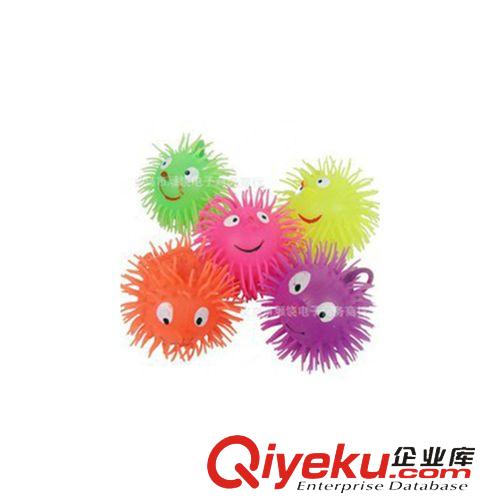 充氣玩具 廠家直銷：笑臉閃光彈力毛毛球，夜市地攤熱賣兒童玩具閃光彈力球原始圖片2