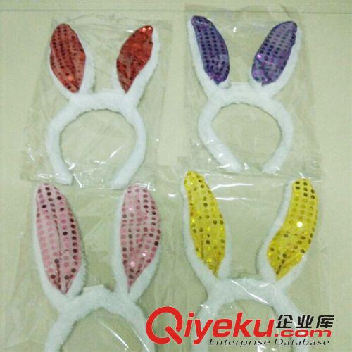 面具 tj圣誕裝飾品圣誕頭箍發光兔耳朵頭箍表演用品兔耳朵頭箍質優原始圖片3