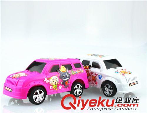 車模型 拉線喜羊羊小汽車 吉普車 男孩女孩都愛的小汽車 粉 白兩色混裝原始圖片2