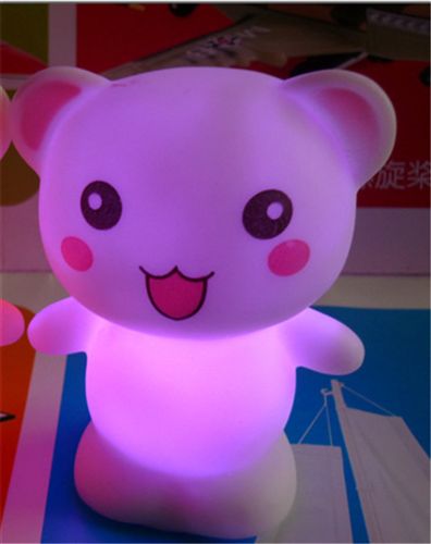 發光玩具 新款七彩開心熊小夜燈小熊七彩燈小熊小夜燈七彩燈原始圖片3