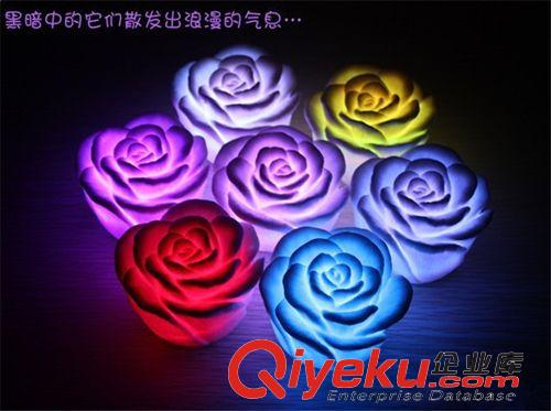 發光玩具 創意地攤七彩發光玫瑰花小夜燈 仿真led情人節電子玫瑰燈 小夜燈原始圖片2