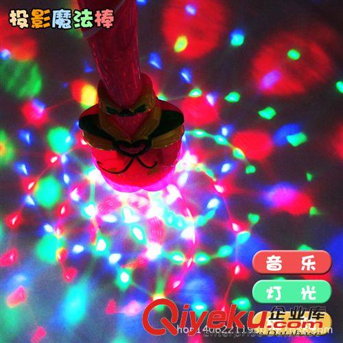 感應玩具 七彩音樂投影魔法棒 巴拉小魔仙七彩閃光棒 有旋轉彩色斑點效果原始圖片2