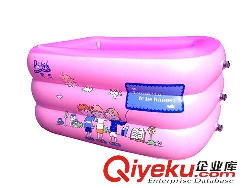 精品推薦 生產供應 寶貝兒童充氣水池 粉色卡通三層充氣水池原始圖片3