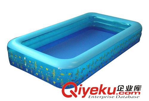 精品推薦 廠家定做 KB-120藍色長方形水池 多層超大充氣水池原始圖片3