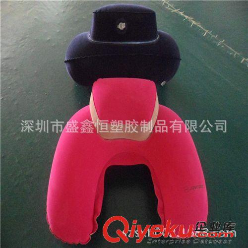 子母枕 廠家定做時尚新款PVC充氣植絨枕 PVC充氣子母枕 充氣頸枕原始圖片2
