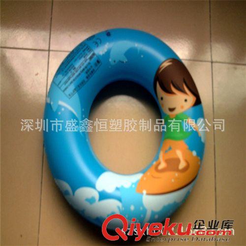 游泳圈，水泡，滑雪圈，滑水圈 供應(yīng)兒童游泳圈 充氣后50CM劃水圈 透明黃PVC兒童泳圈原始圖片2